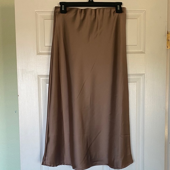Satin Midi Slip Skirt - Picture 2 of 7